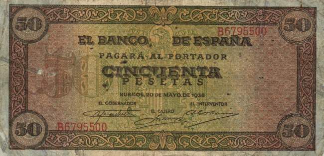 50 Pesetas 20.5.1938